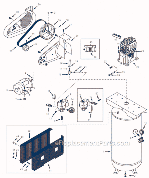 Page A Diagram and Parts List for VT5595 2001 Campbell Hausfeld Compressor